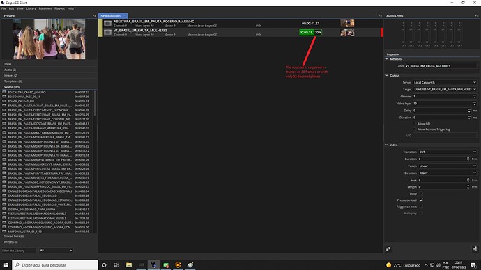 CASPARCG 2.2.0  CONTADOR FRAMES 30 QUADROS